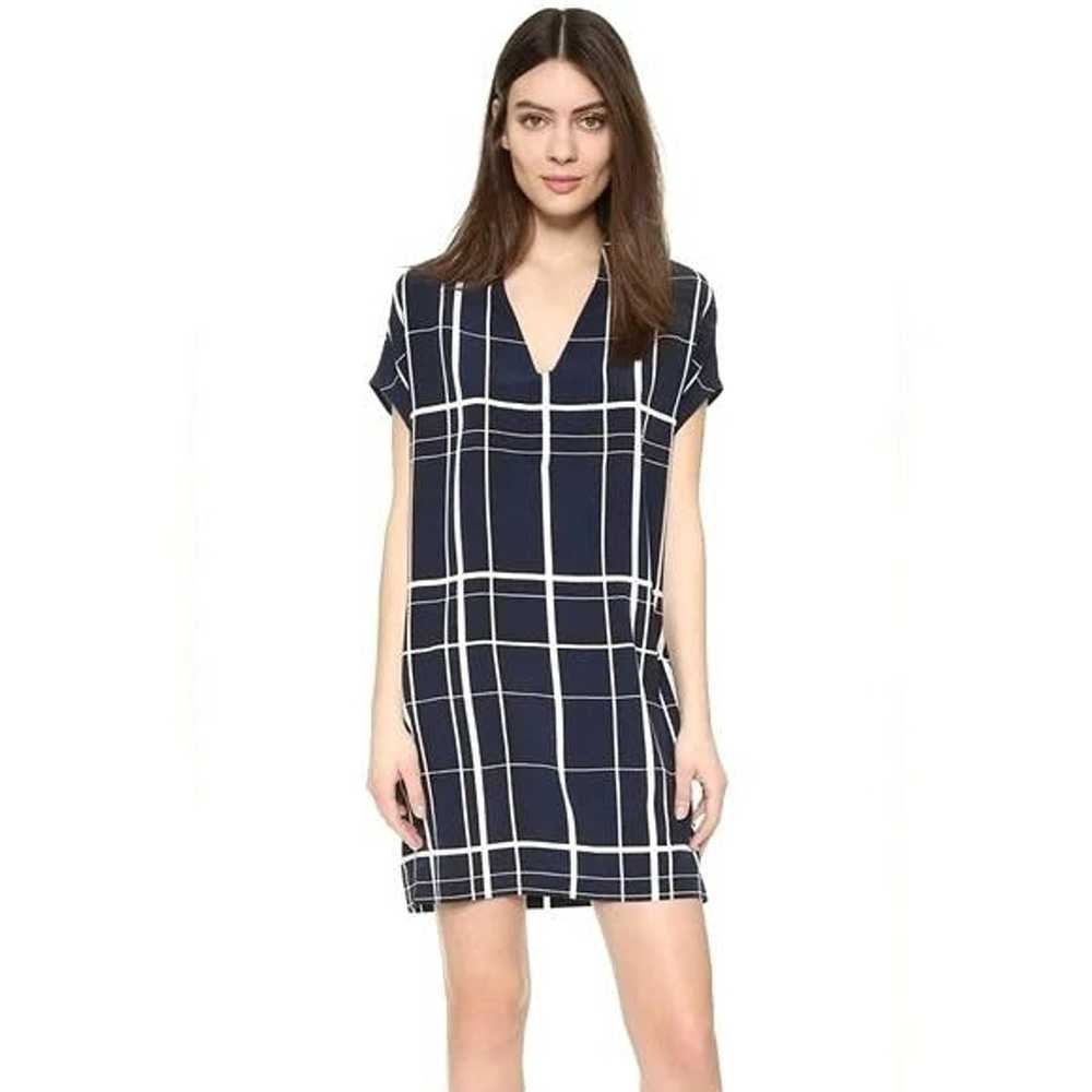 NWOT Vince 100% Silk Lattice Print Shift Dress